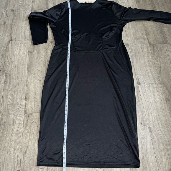 Pretty‎ Little Thing Plus Dress Black , Corset Simulate Midi Dress Size 22 - Picture 6 of 6